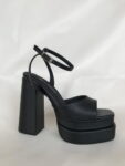 suecos negros satin plataforma