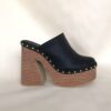 Clogs Platform Black Synthetic Leather