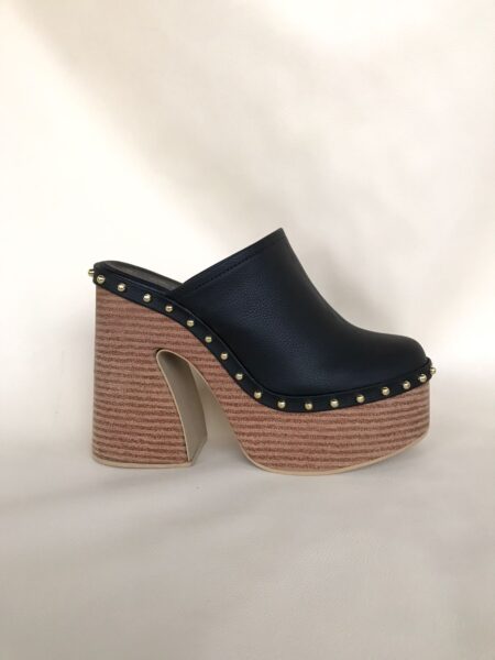 Clogs Platform Black Synthetic Leather