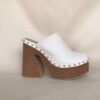 Clogs Platform White Synthetic Leather